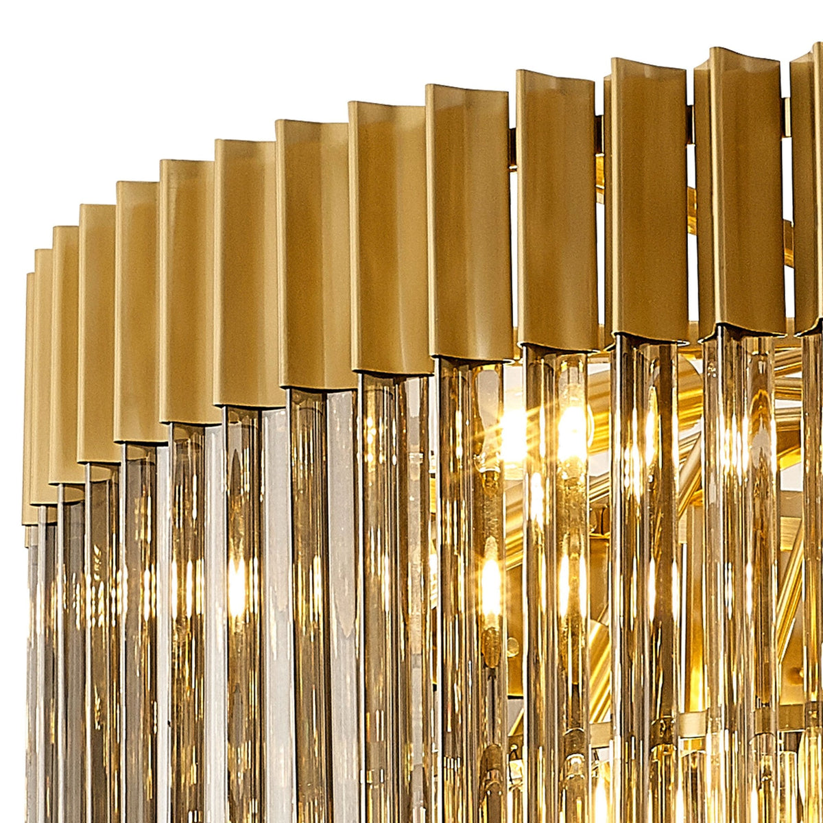 Kentisbeare 800mm 5 Tier 19 Lamp Chandelier in Brass & Smoked Glass