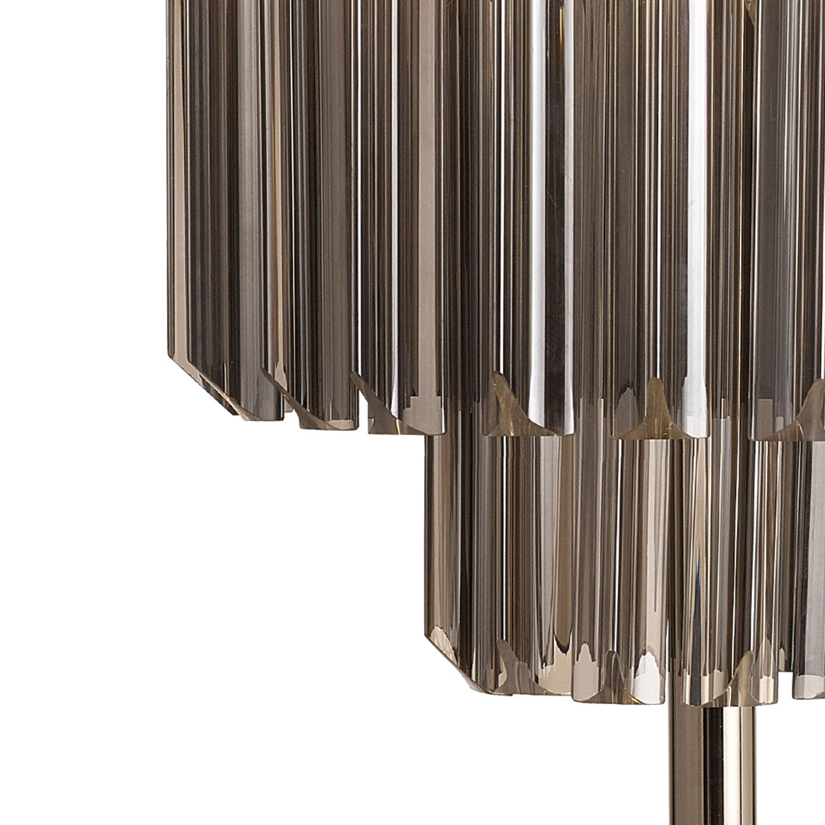 Kentisbeare Table Lamp in Polished Nickel & Smoked Glass