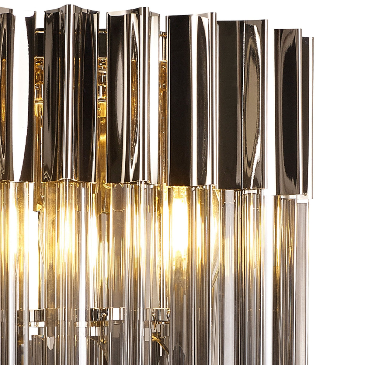 Kentisbeare Table Lamp in Polished Nickel & Smoked Glass