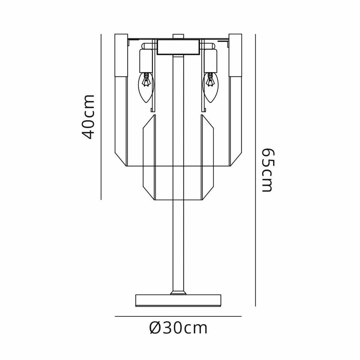 Kentisbeare Table Lamp in Polished Nickel & Smoked Glass