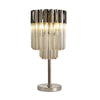 Kentisbeare Table Lamp in Polished Nickel & Cognac Glass