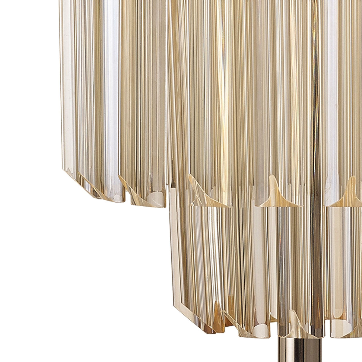 Kentisbeare Table Lamp in Polished Nickel & Cognac Glass