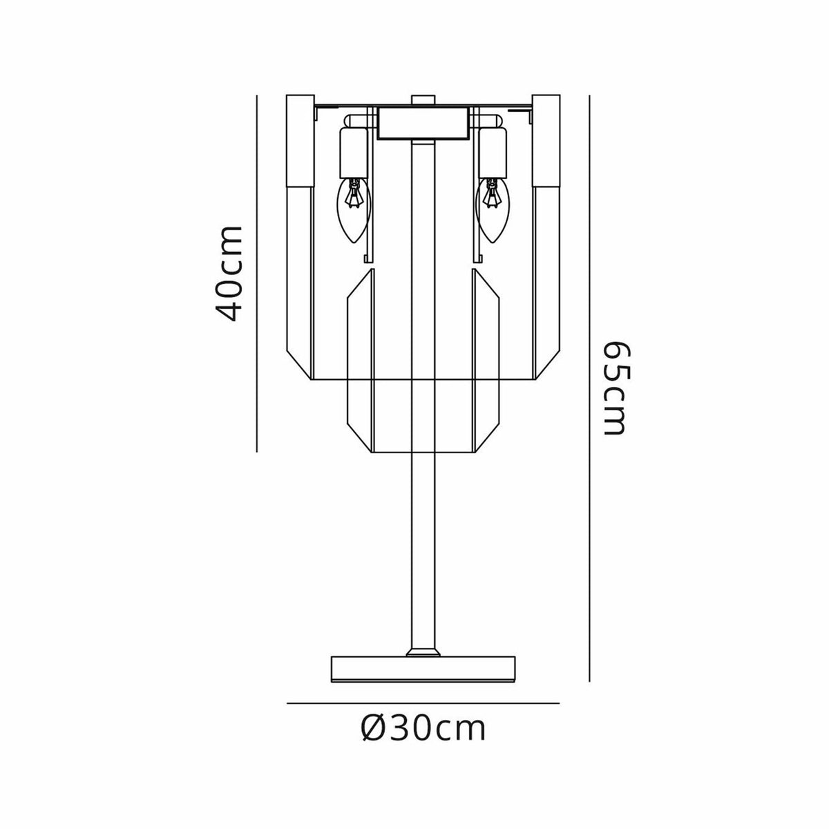 Kentisbeare Table Lamp in Polished Nickel & Cognac Glass
