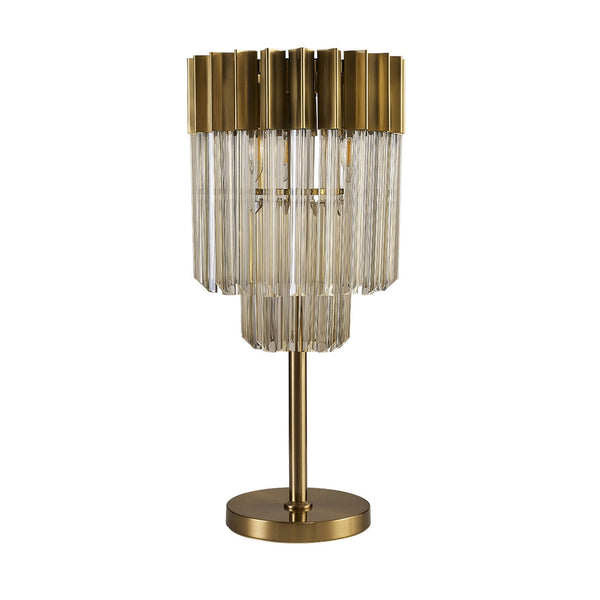 Kentisbeare Table Lamp in Brass & Cognac Glass
