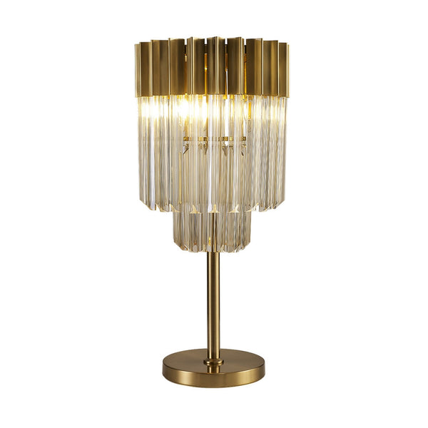 Kentisbeare Table Lamp in Brass & Cognac Glass