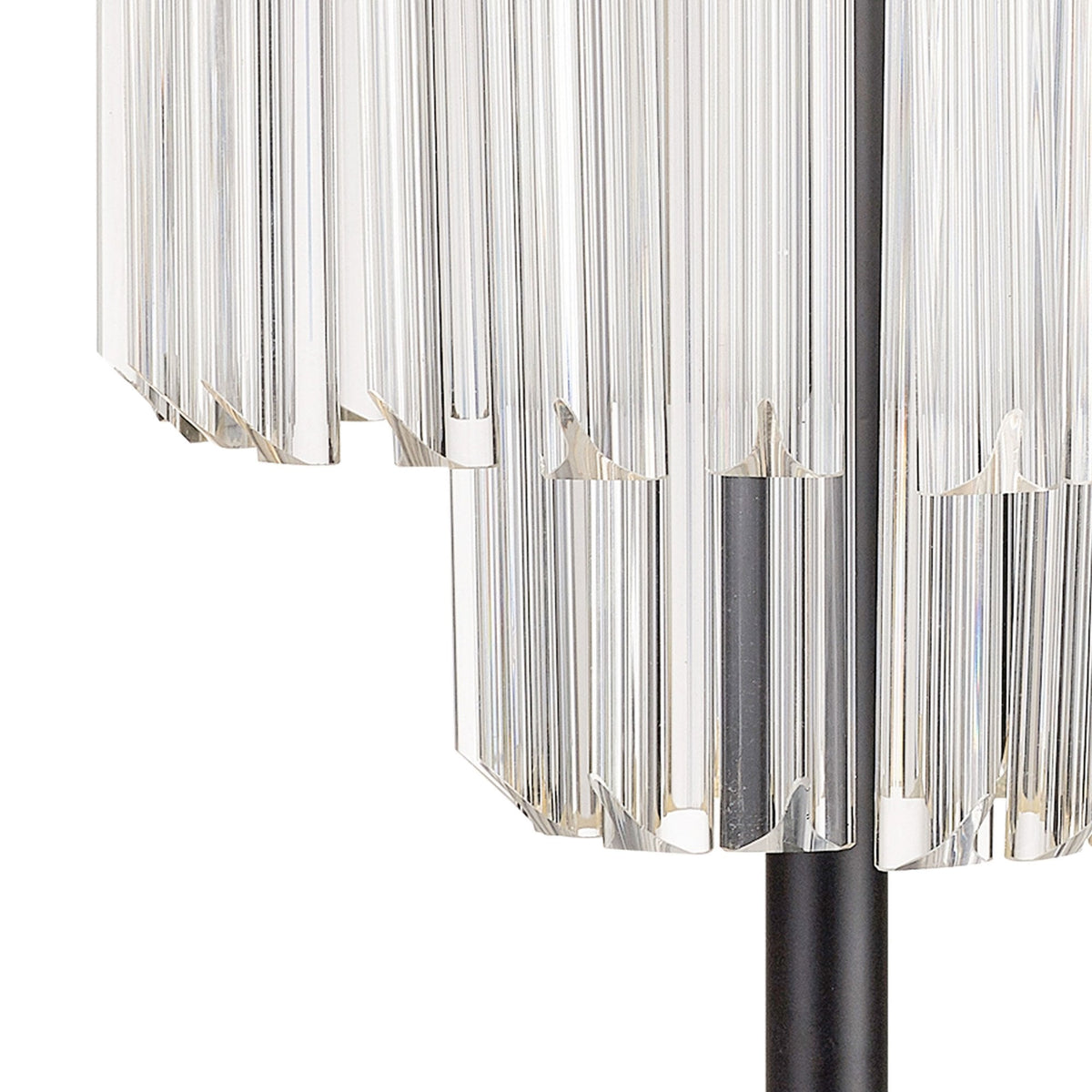 Kentisbeare Table Lamp in Matt Black & Clear Glass