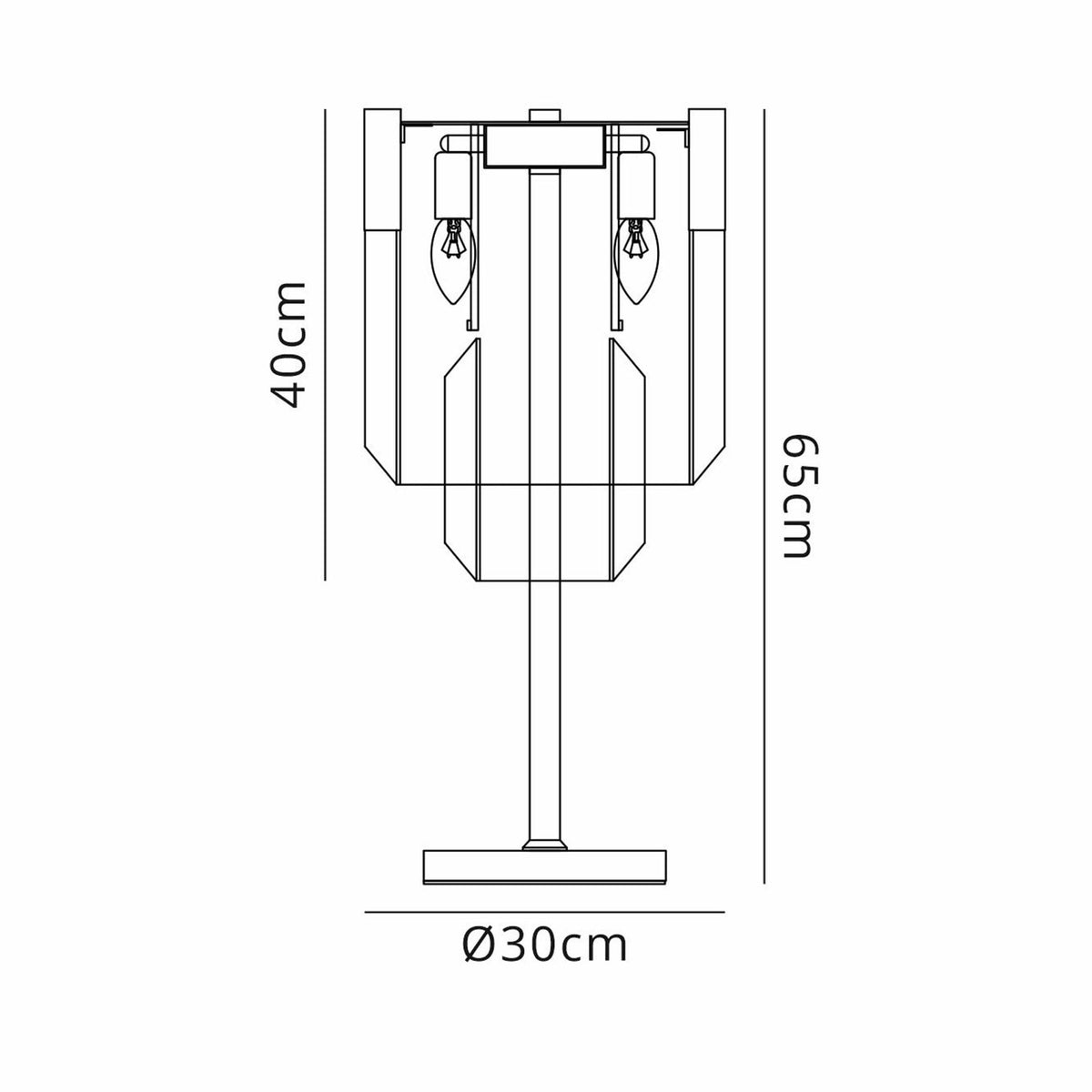 Kentisbeare Table Lamp in Matt Black & Clear Glass