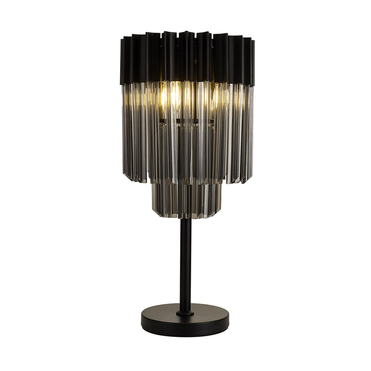 Kentisbeare Table Lamp in Matt Black & Smoked Glass