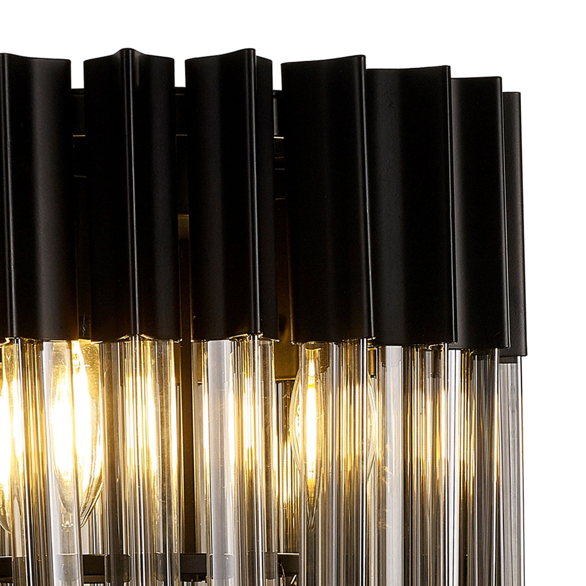 Kentisbeare Table Lamp in Matt Black & Smoked Glass