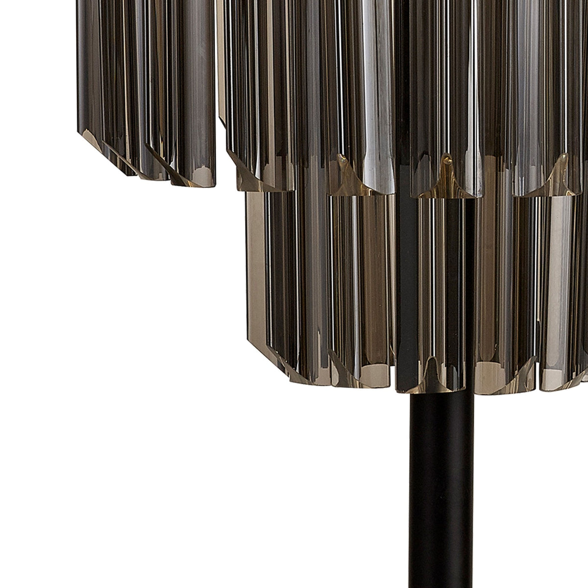 Kentisbeare Table Lamp in Matt Black & Smoked Glass