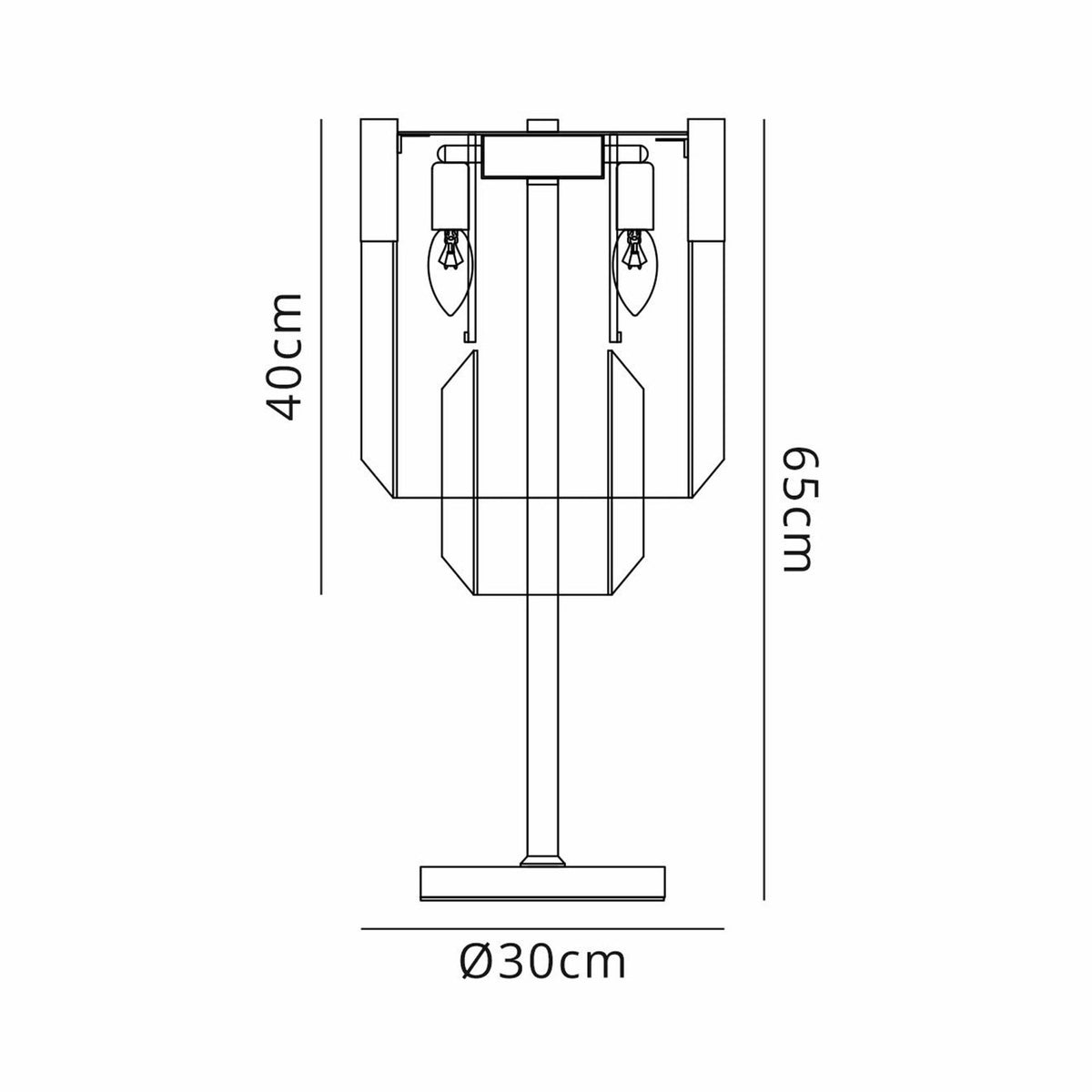 Kentisbeare Table Lamp in Matt Black & Smoked Glass