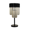 Kentisbeare Table Lamp in Matt Black & Cognac Glass