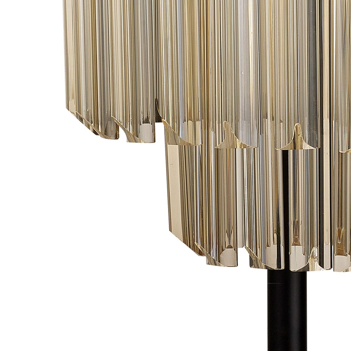 Kentisbeare Table Lamp in Matt Black & Cognac Glass