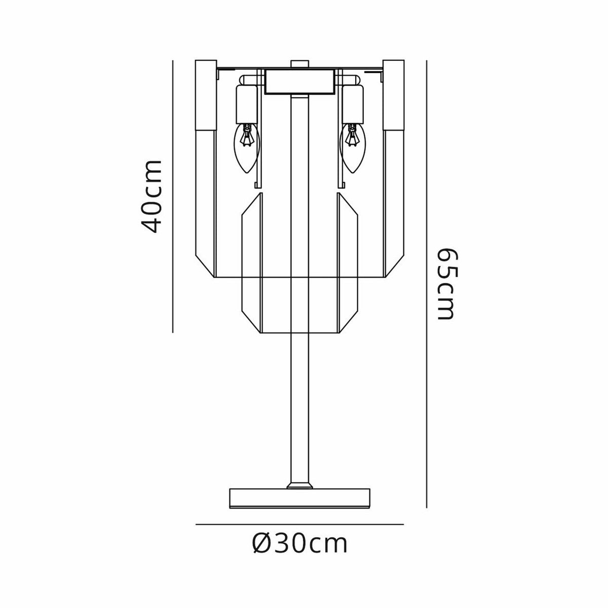Kentisbeare Table Lamp in Matt Black & Cognac Glass