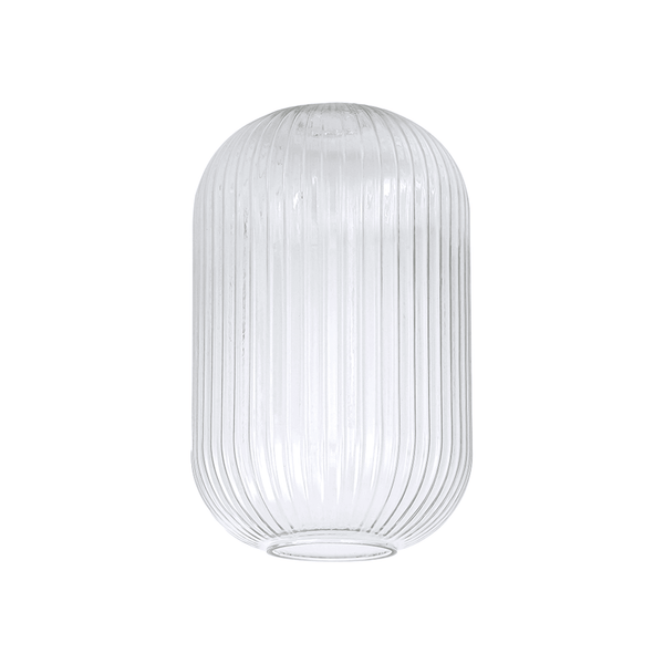 Atherington 20cm Tubular Ribbed Glass, Clear