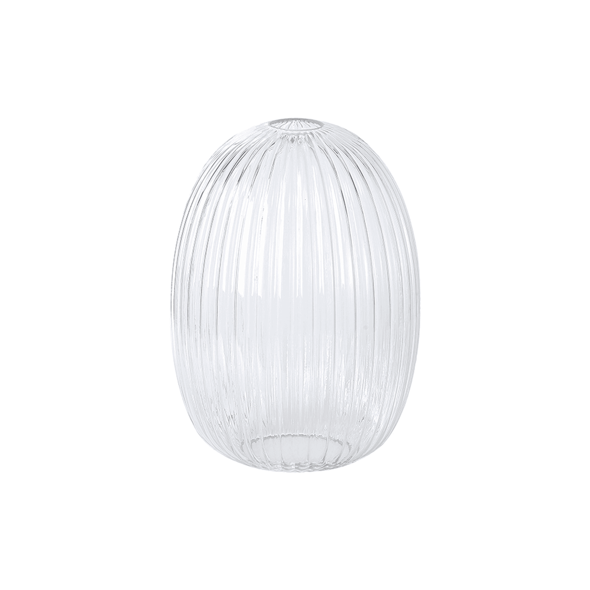 Atherington 20cm Almond Ribbed Glass  Clear