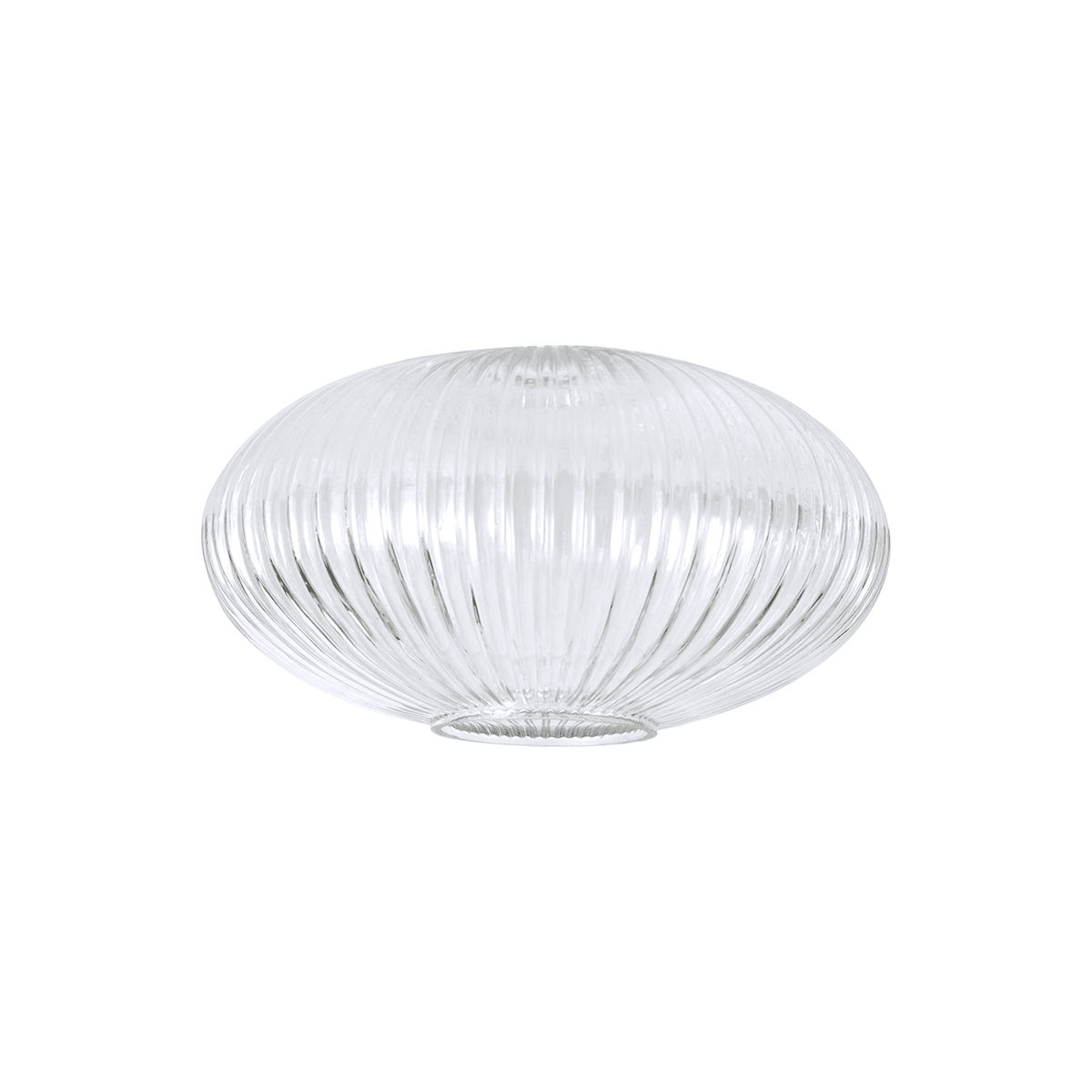 Atherington 30cm Oval Sphere Ribbed Glass, Clear