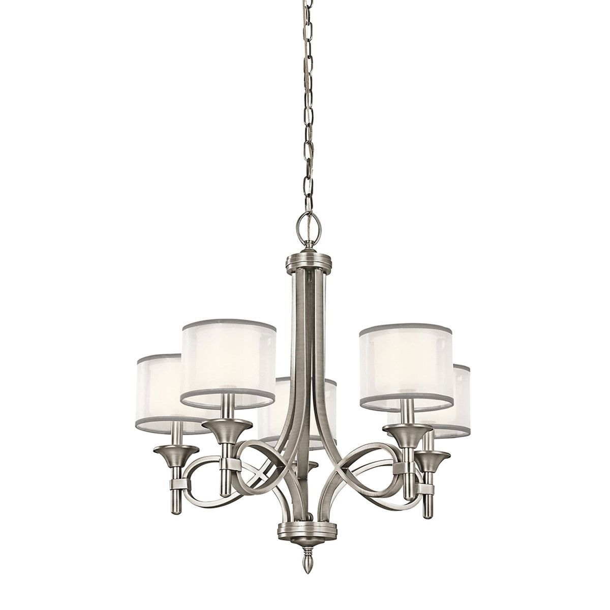 Lacey 5 Arm Chandelier in Antique Pewter