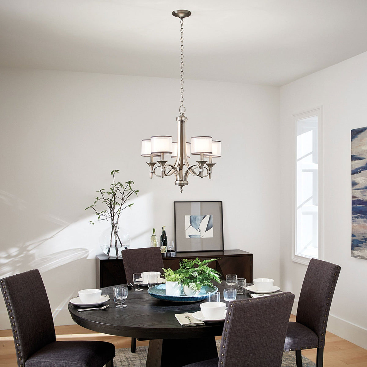 Lacey 5 Arm Chandelier in Antique Pewter