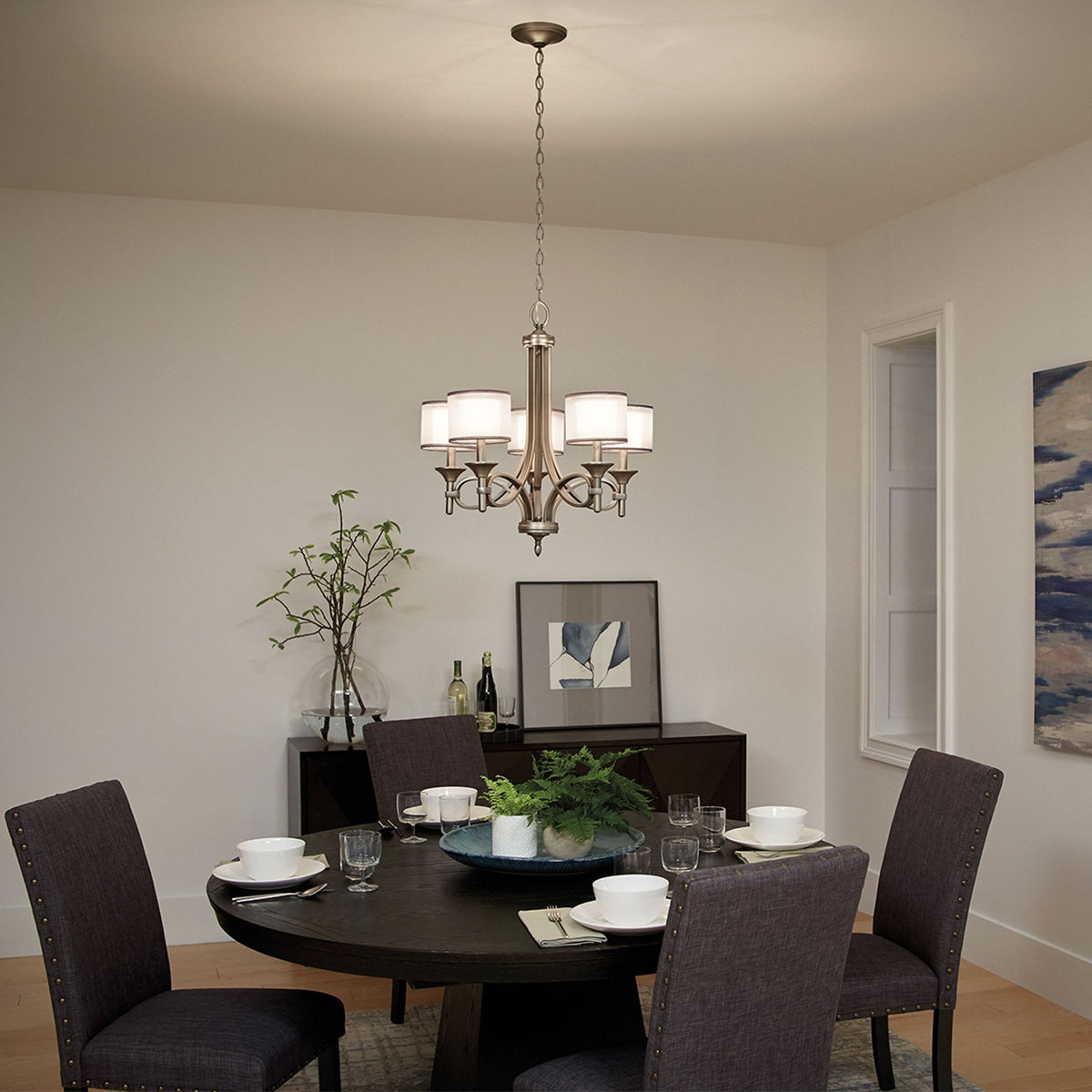 Lacey 5 Arm Chandelier in Antique Pewter