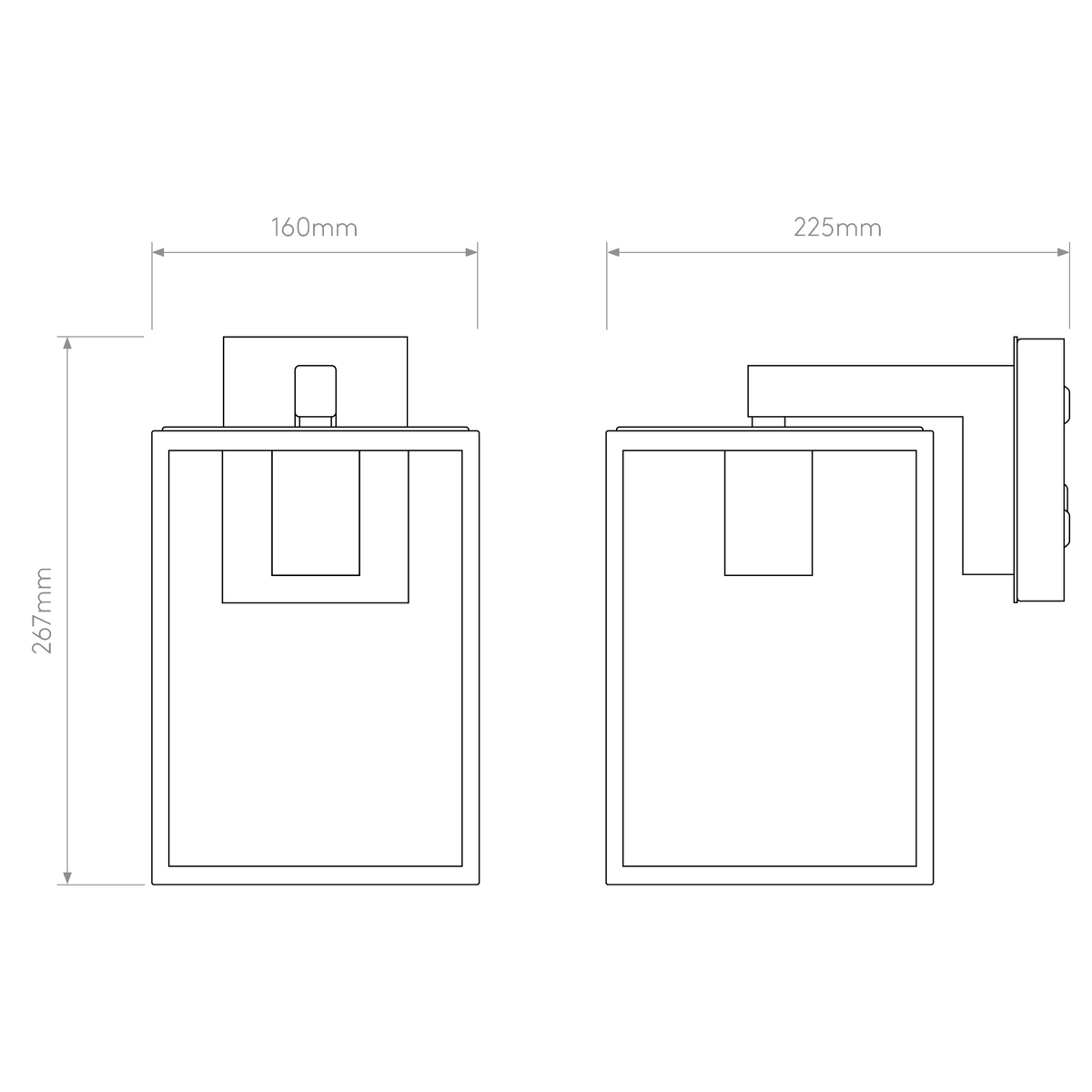 Box Lantern 270 Outdoor Wall Light