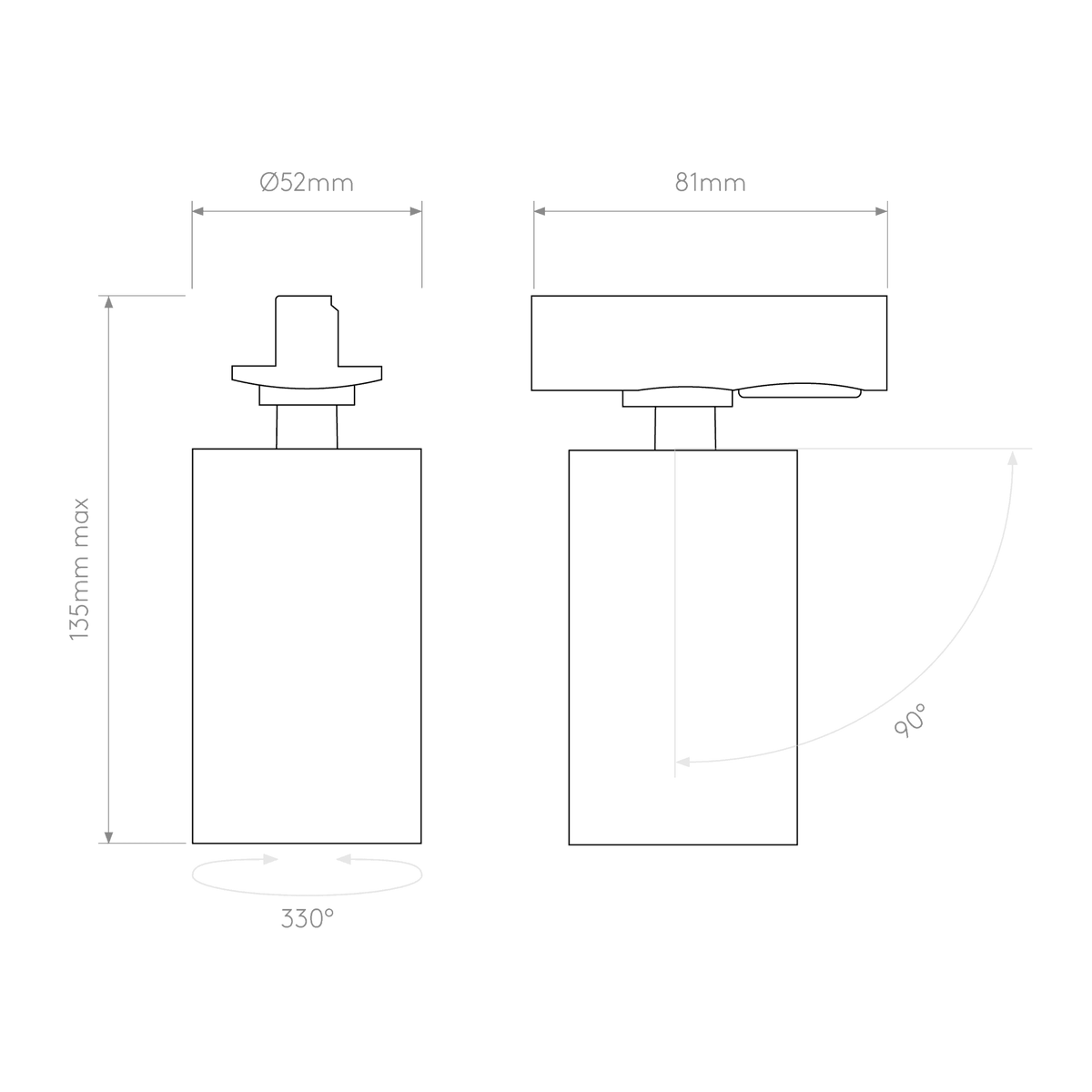 Can 50 Matt Black LED Track Spotlight