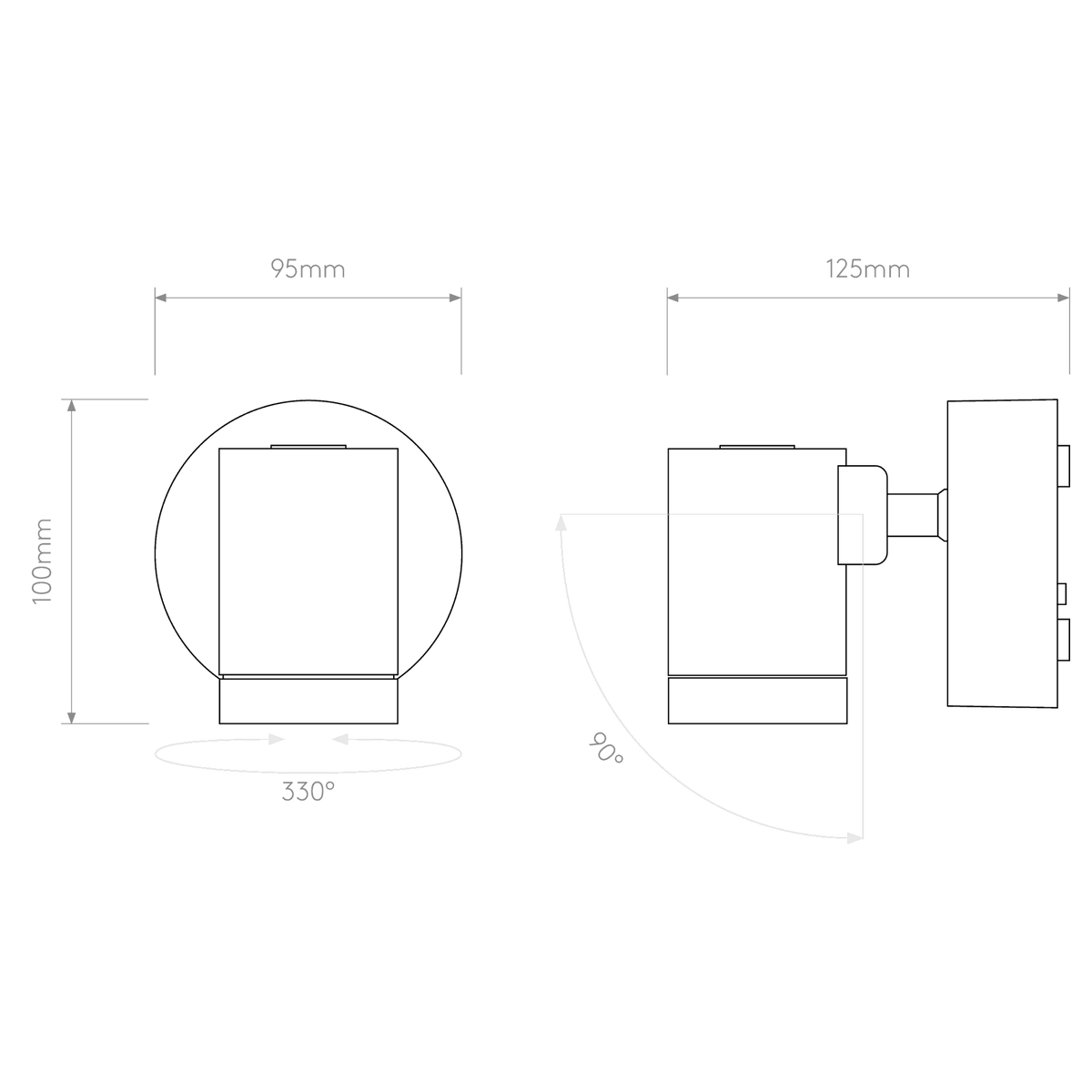 Bayville IP65 Textured Black Adjustable Single 8.2w LED Spotlight