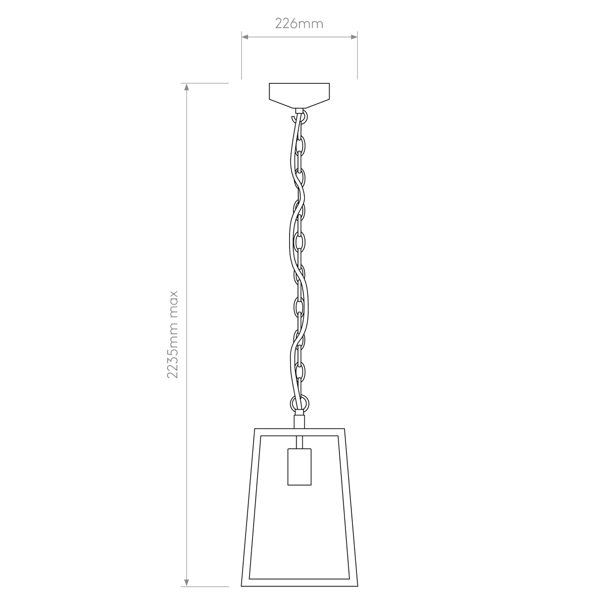 Calvi 305 Outdoor Pendant Light in Textured Black