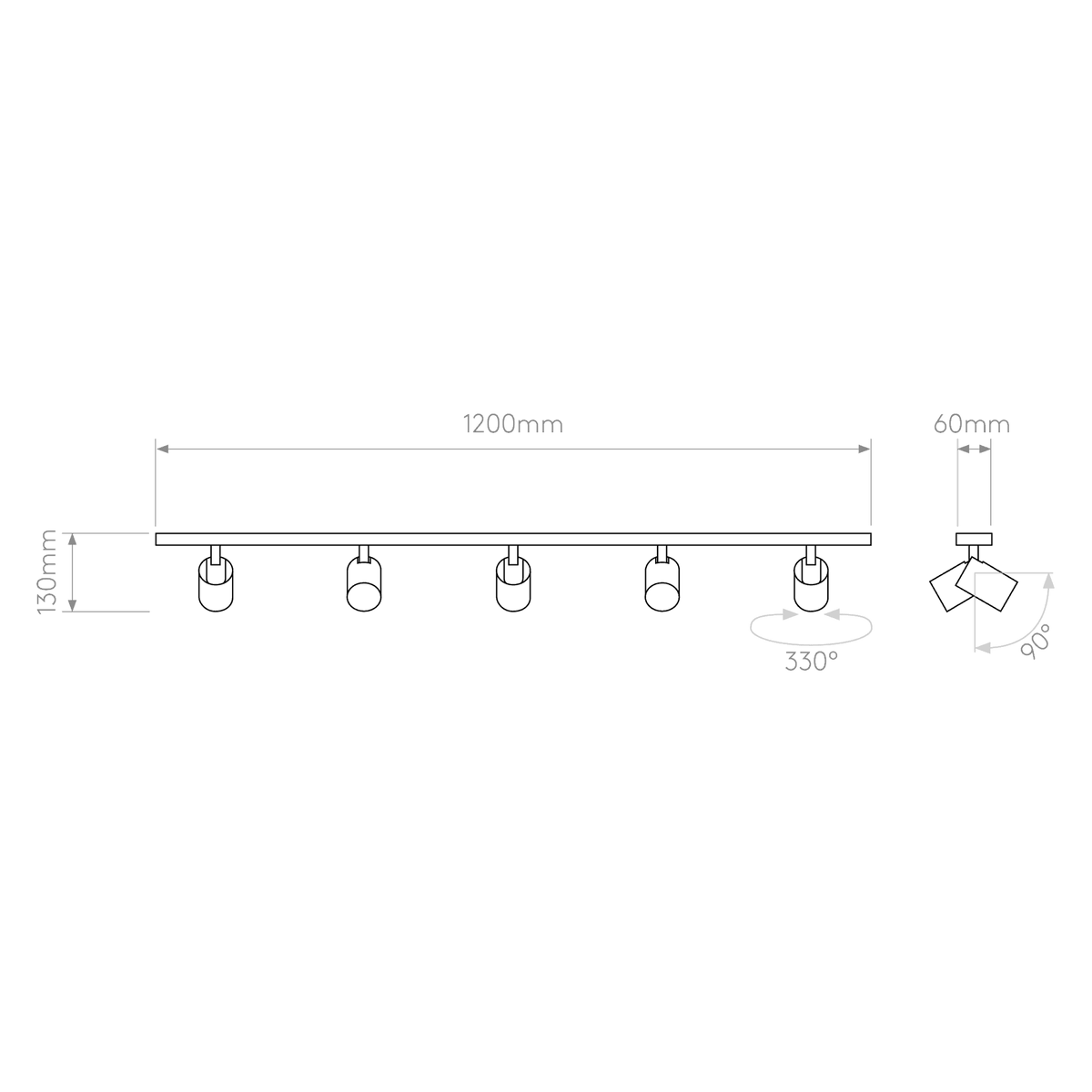 Ascoli Five Light Bar Spotlight in Matt Nickel