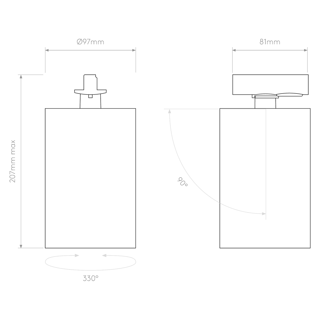 Can 100 Matt White LED Track Spotlight
