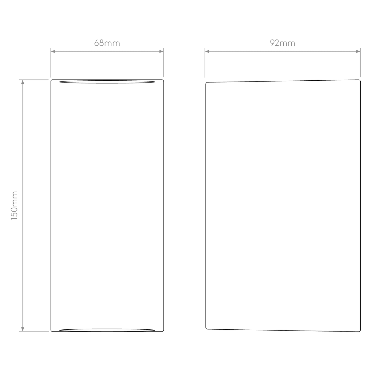 Chios 150 IP44 Exterior Up and Down Wall Light in Grey