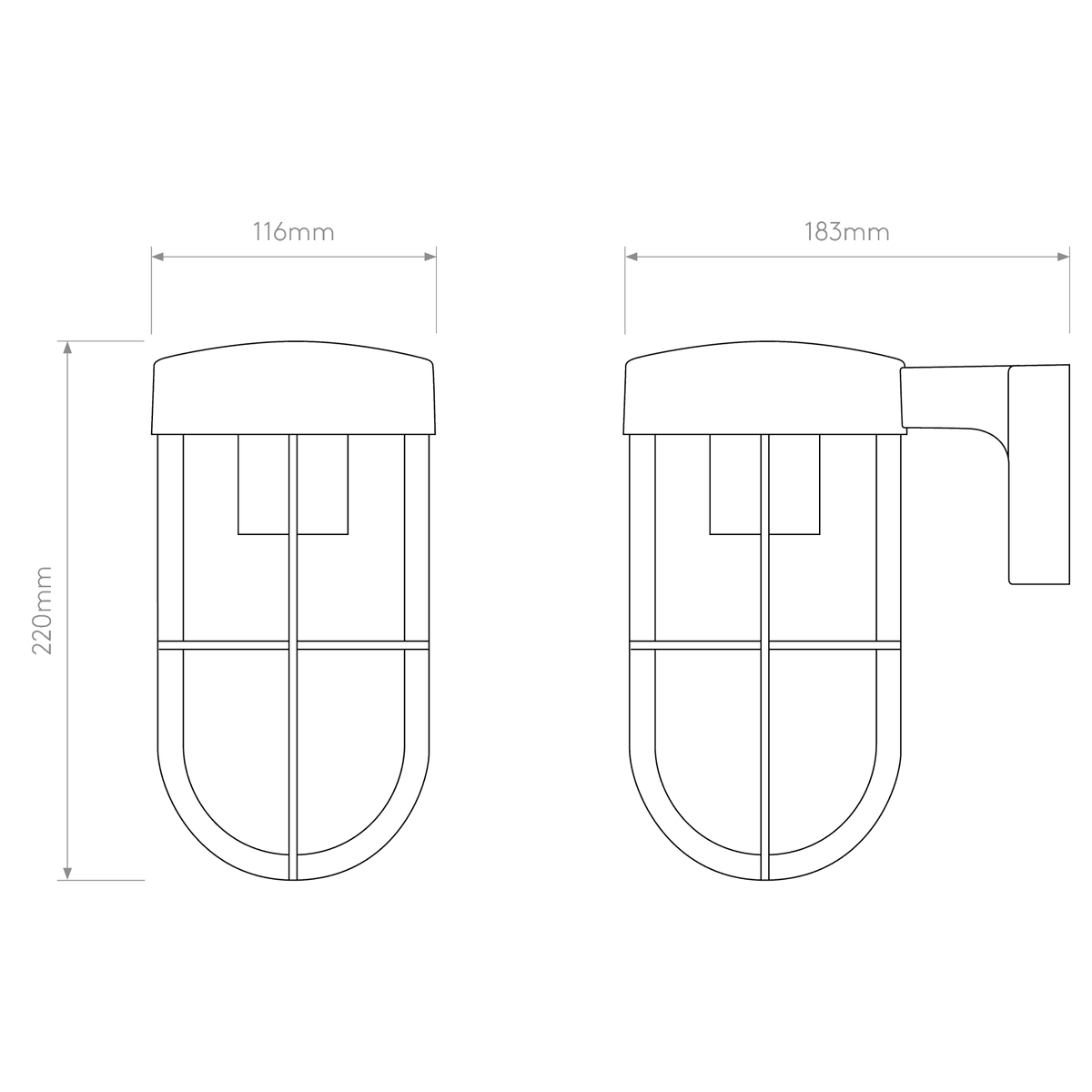 Cabin Exterior Wall Light in Bronze and Clear Glass