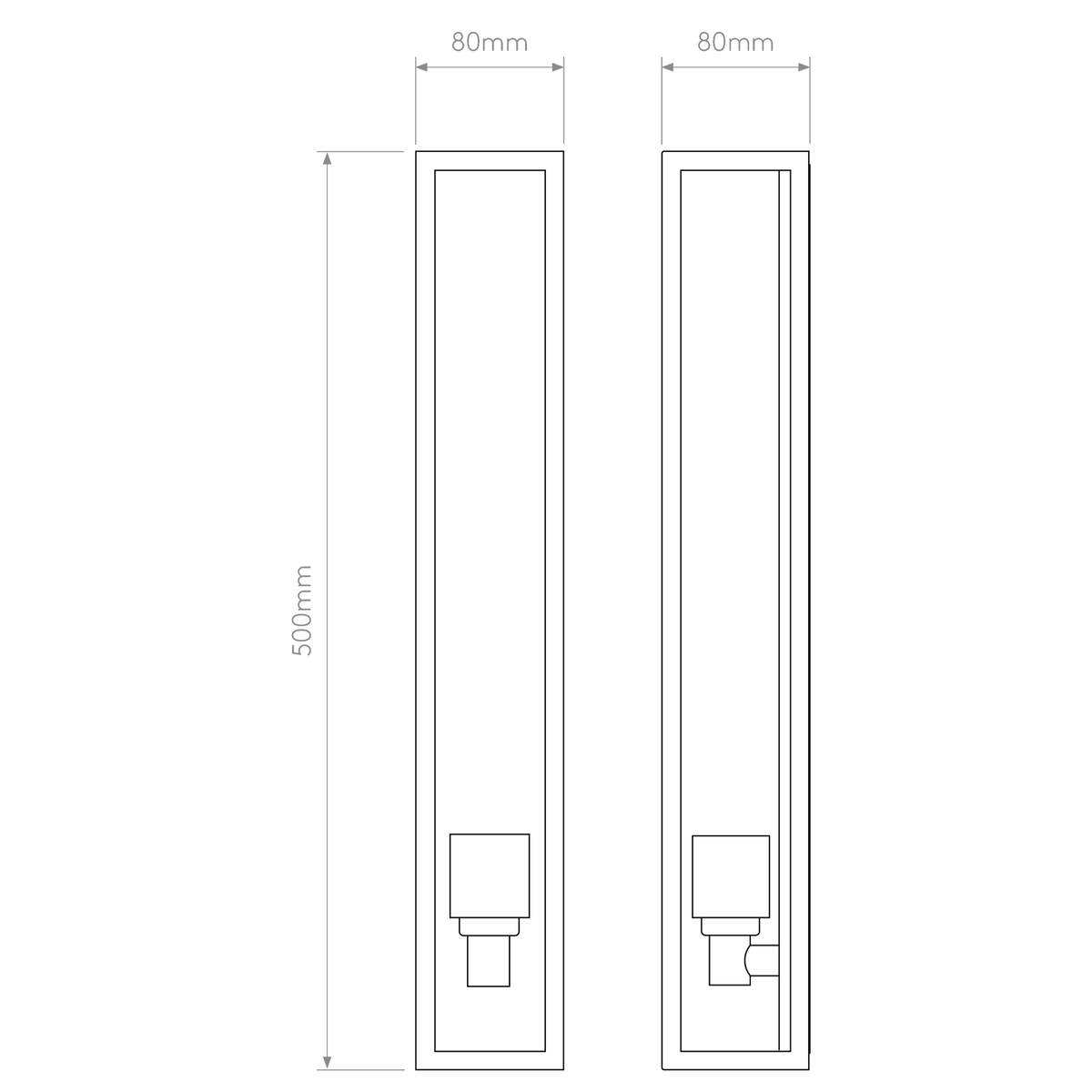 Harvard 500 Exterior IP44 Wall Light in Natural Brass