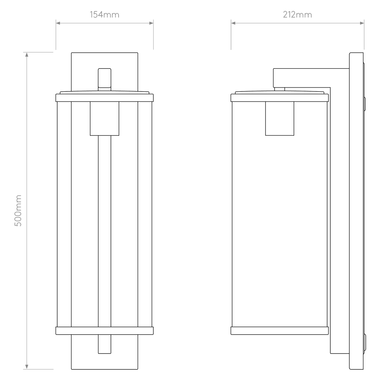 Pimlico 500 Exterior Wall Light in Bronze