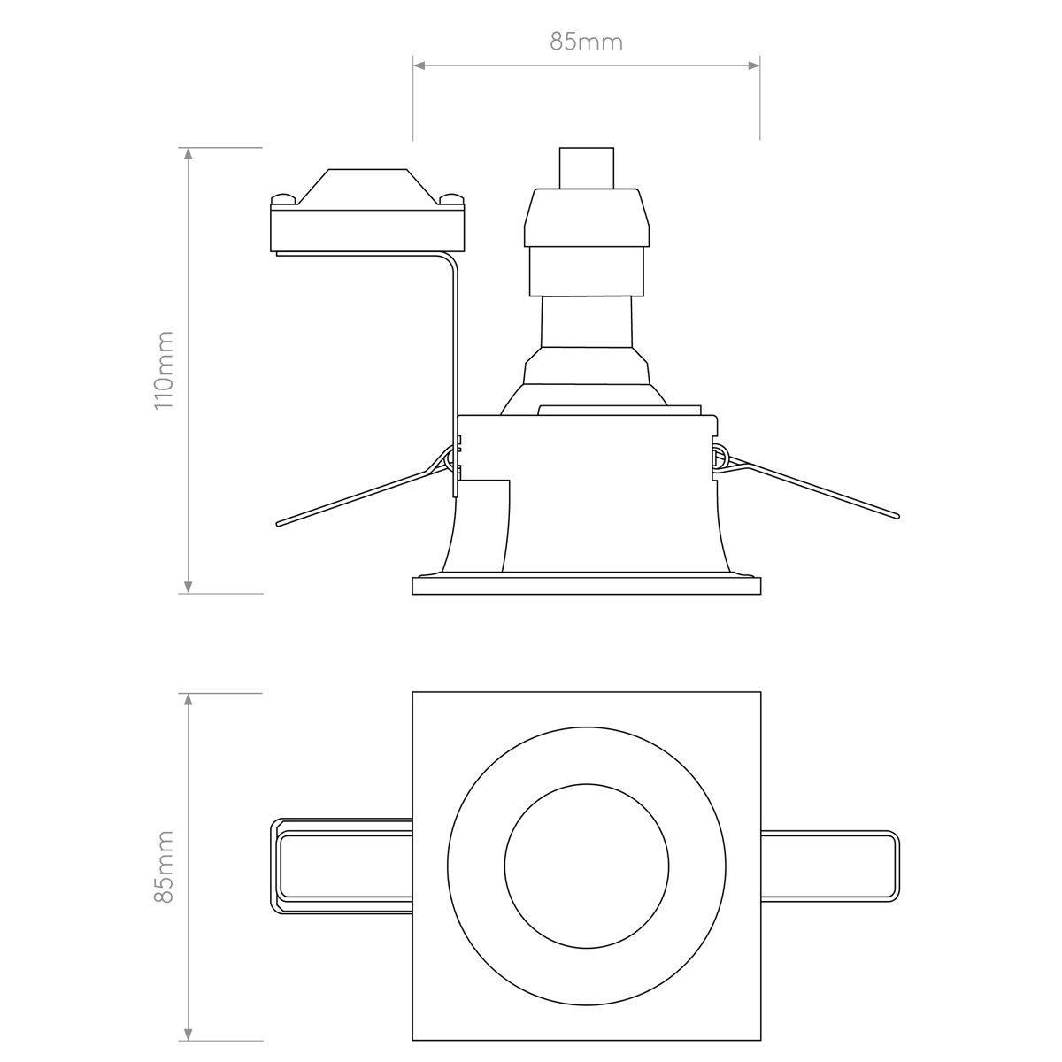 Minima Square IP65 Recessed Downlight in White
