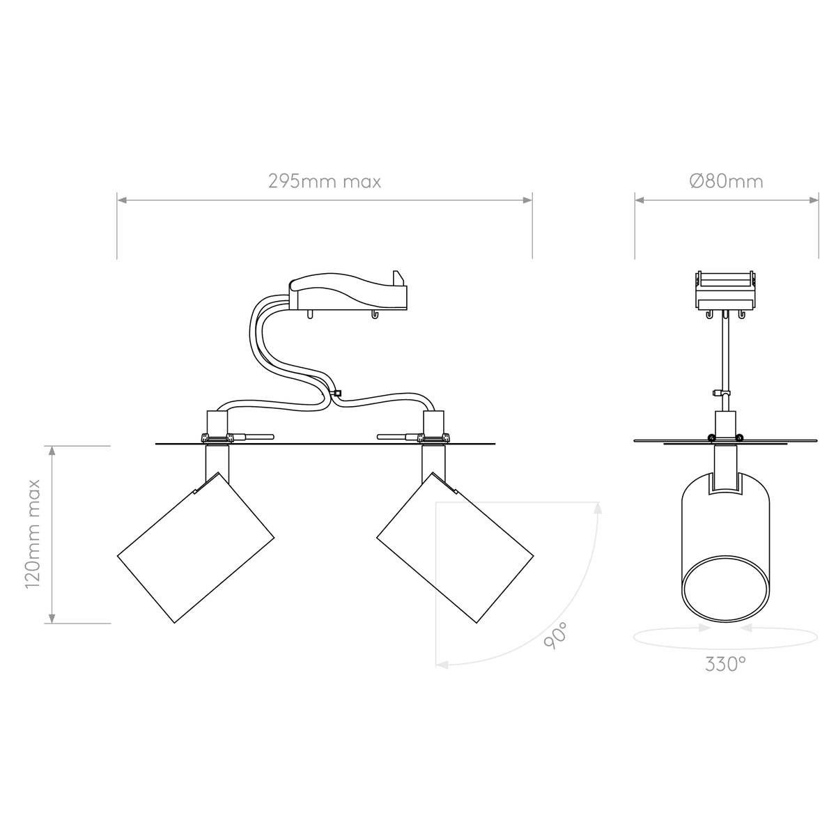 Ascoli Twin Recessed GU10 Spotlight in Matt Nickel