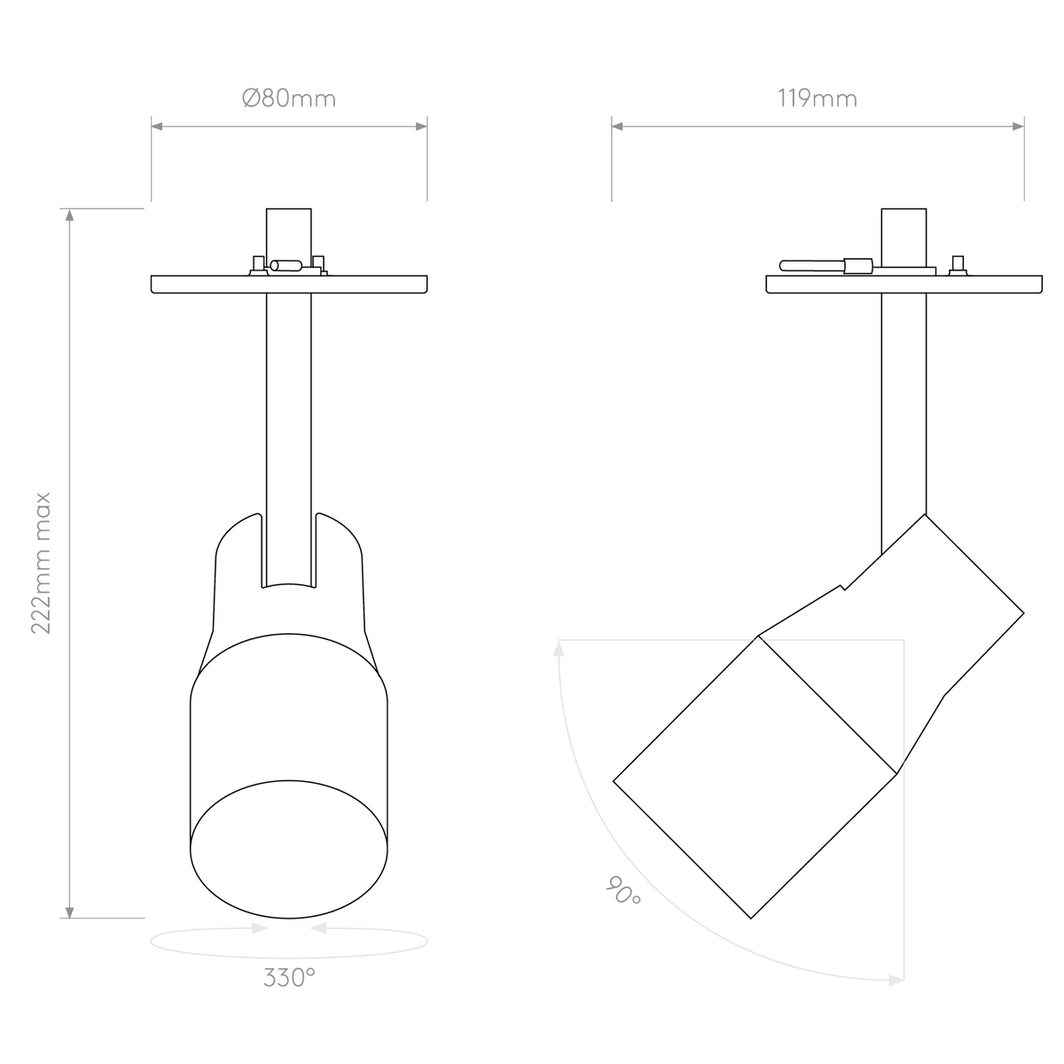 Apollo 100 Recessed GU10 Spotlight in Matt Black