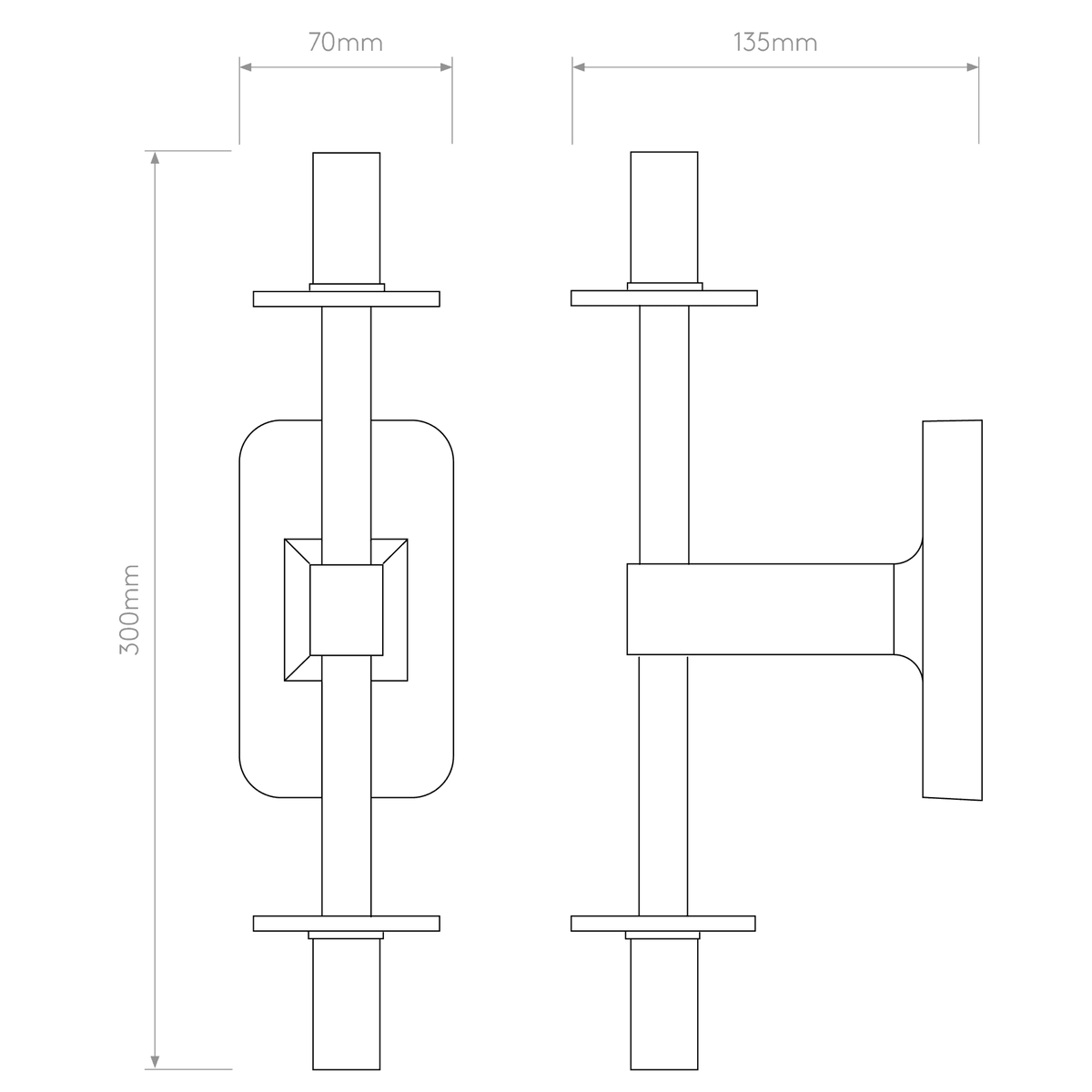 Tacoma IP44 Twin Wall Light in Antique Brass