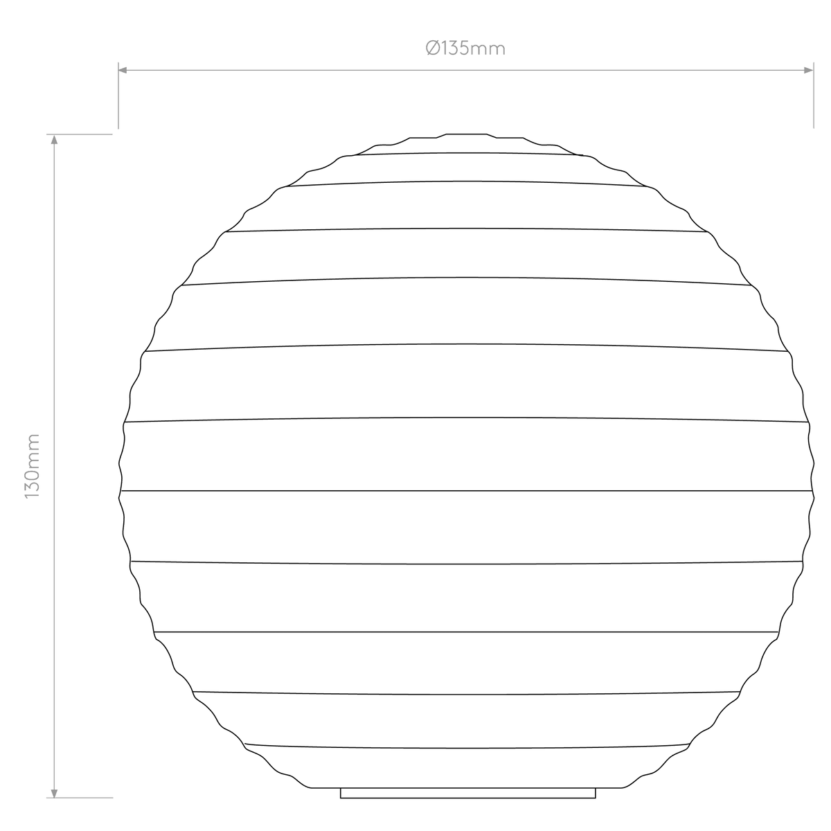 Ex Display Tacoma Round Smoked Ribbed Glass