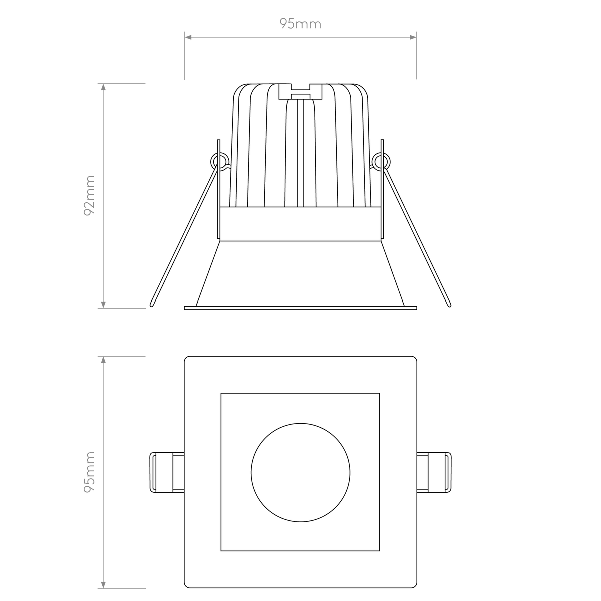 Minima Square IP65 Fire Rated LED Recessed Downlight in White