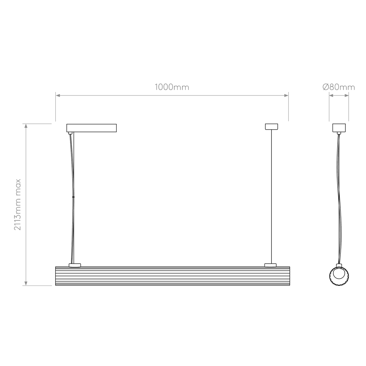 io Pendant 1000 LED Light in Matt Black