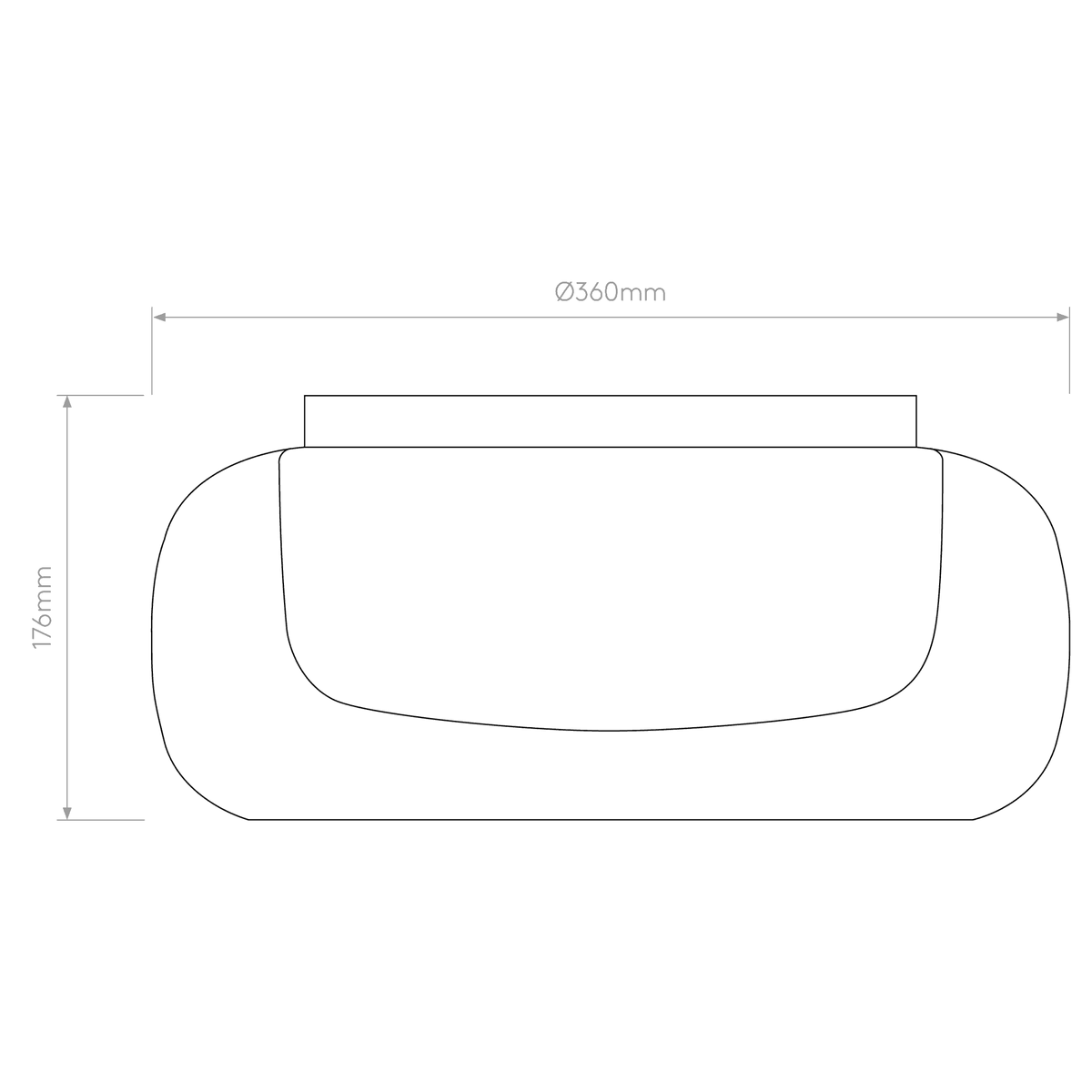 Aquina 360mm IP44 Ceiling Light in Matt Black