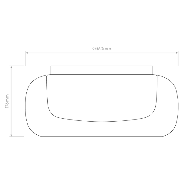 Aquina 360mm IP44 Ceiling Light in Matt Black