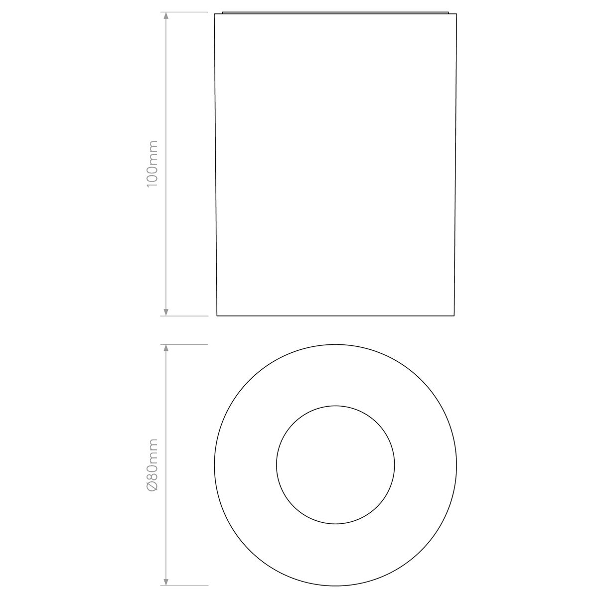 Kos Round 100 LED Surface Mounted Downlight IP65 in Textured White