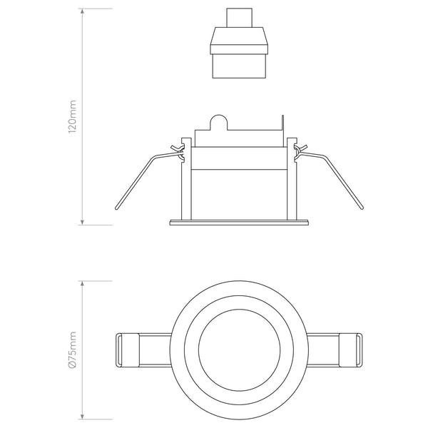 Pinhole Slimline Round Fixed Fire-Rated IP65 Downlight in Matt White
