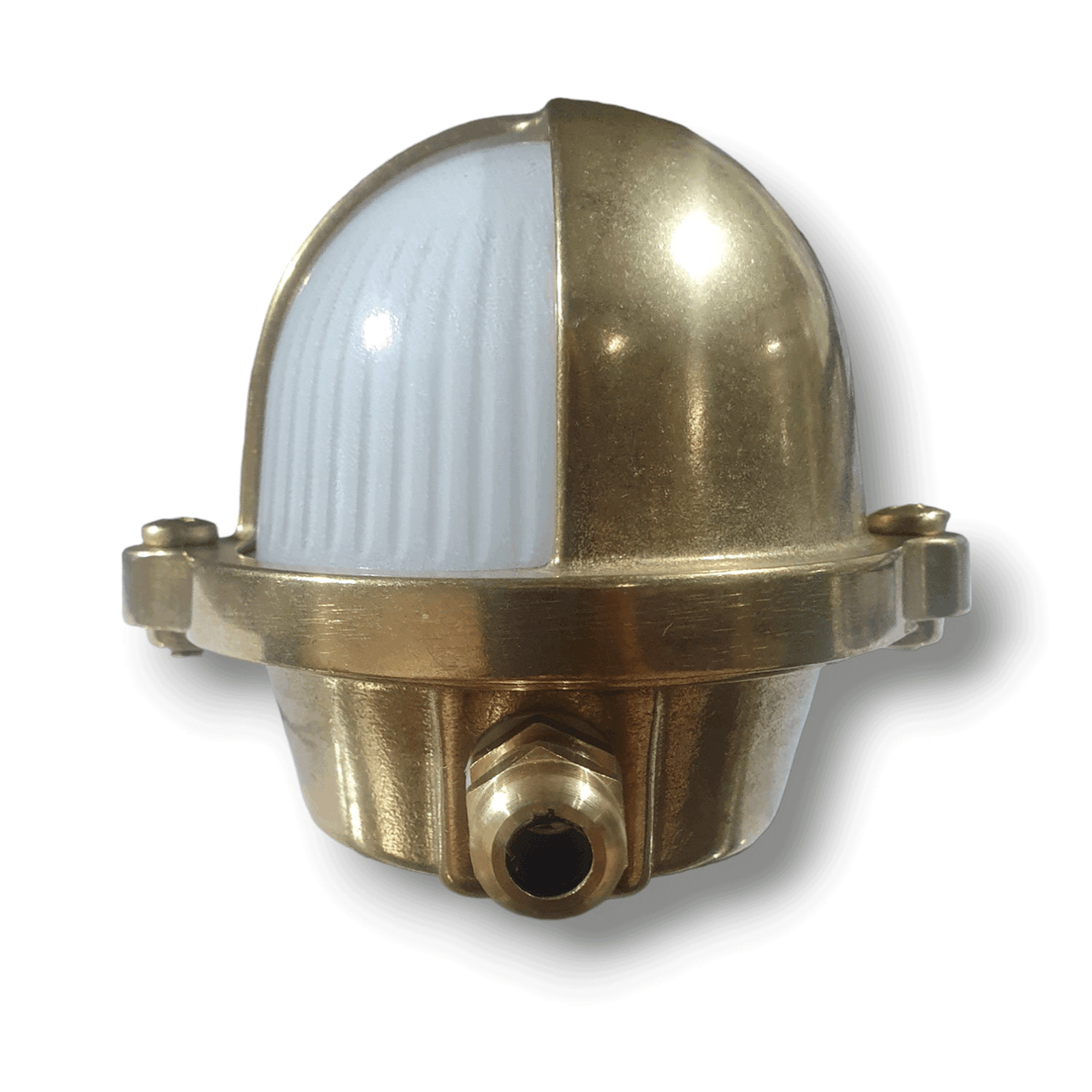 Nautic Solid Brass IP64 Oval Bulkhead Wall Light in Brass