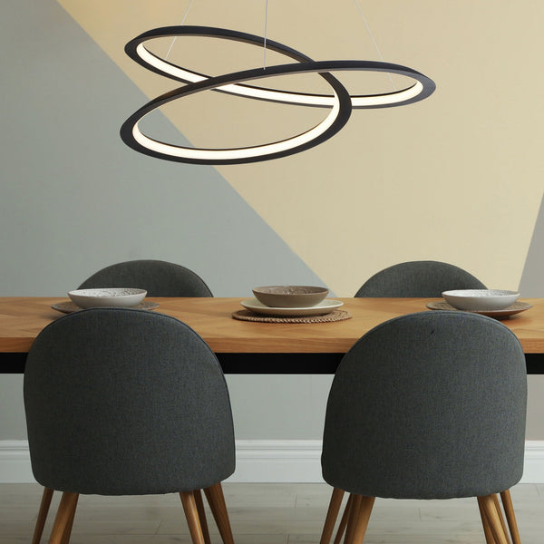 Swirl II Sculptured LED Pendant In Sand Black