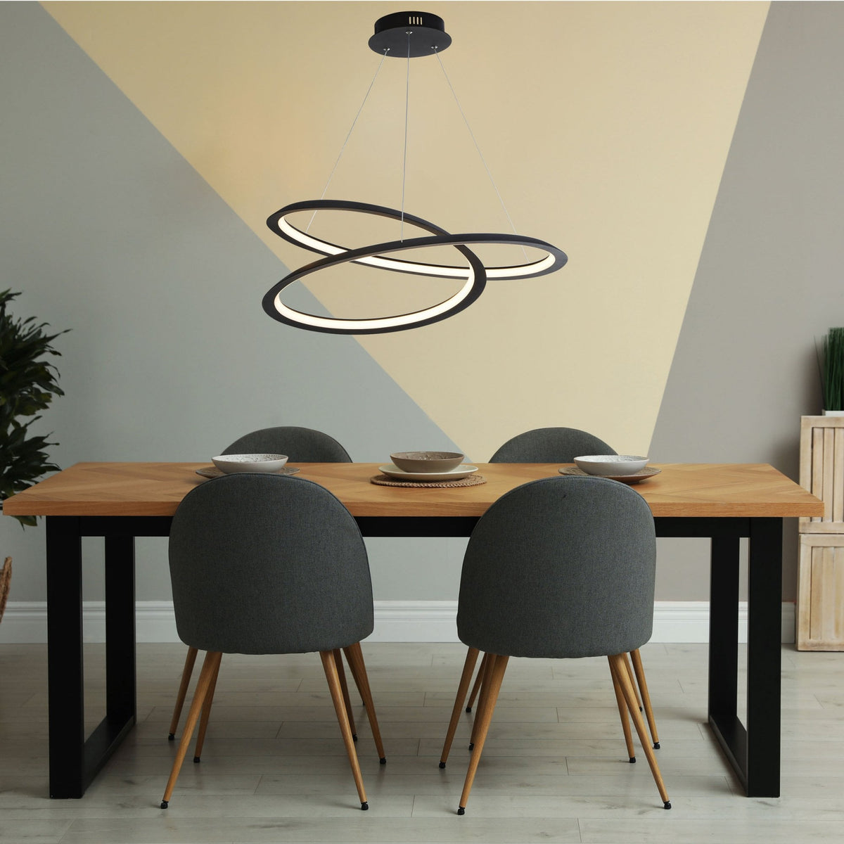Swirl II Sculptured LED Pendant In Sand Black