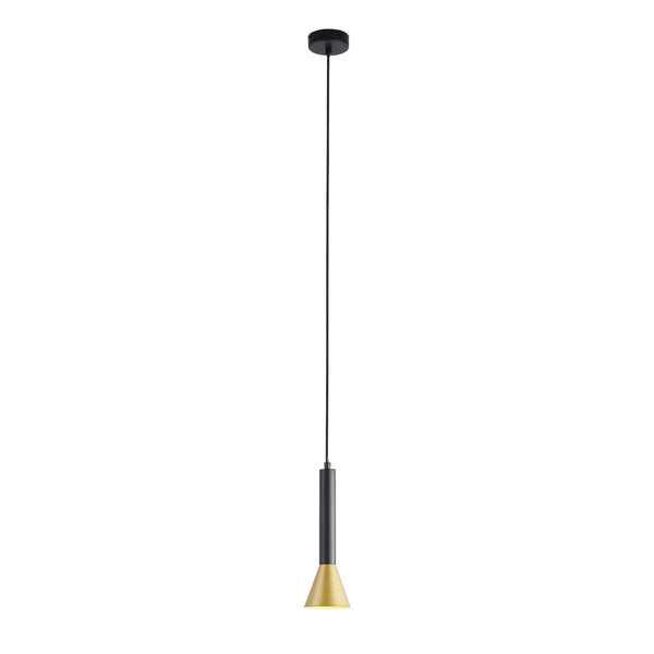 Signal Single Pendant In Black & Gold