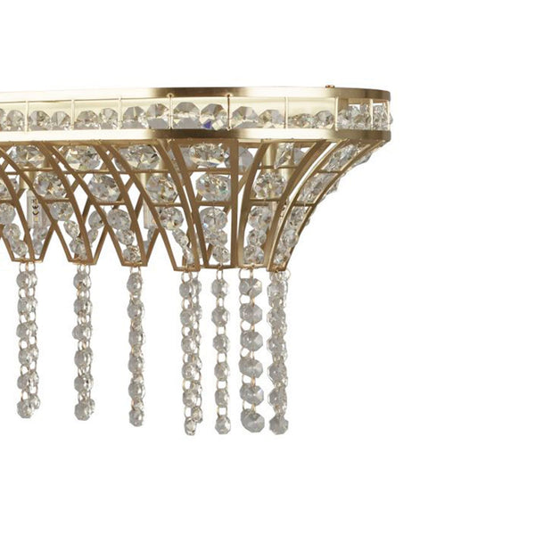 Gemma 8 Light Linear Pendant In Satin Brass & Clear Crystal